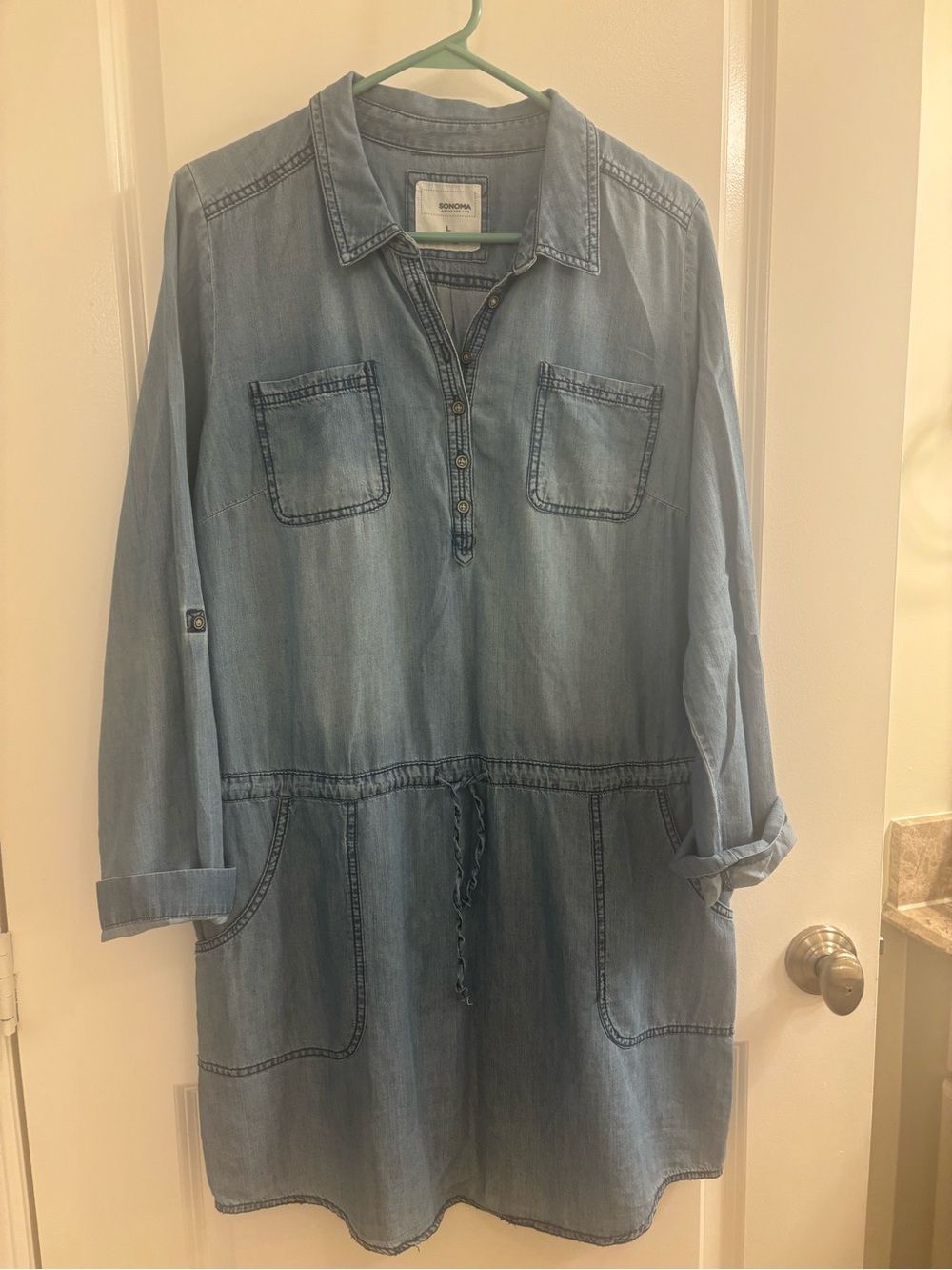 Sonoma Light Wash Denim Midi Dress